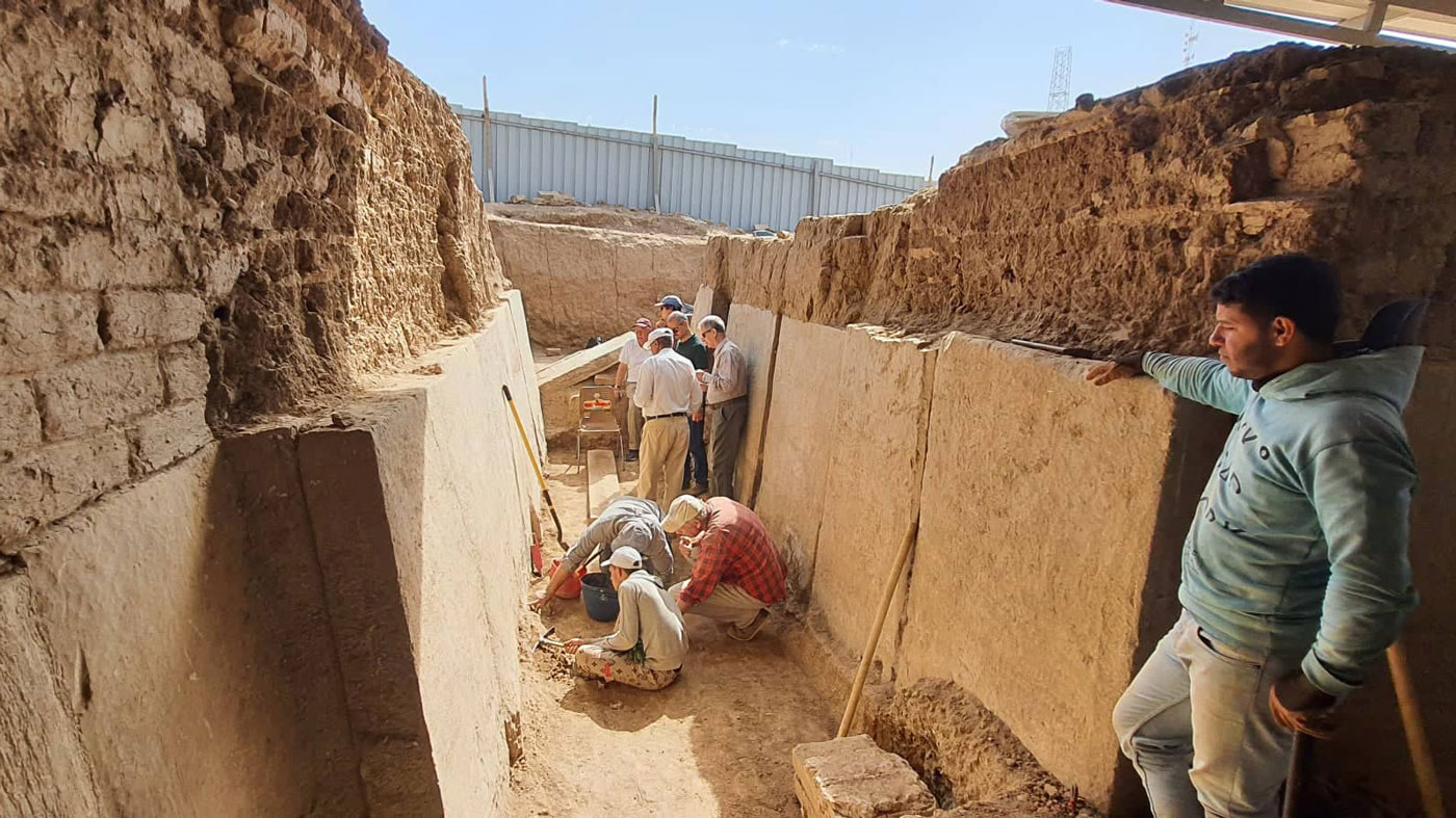 Archaeologists in the field.