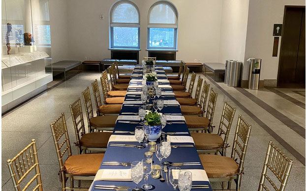 A corporate dinner in the Museum.