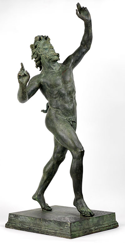 Faun from the House of the Faun, Pompeii. Bronze reproduction, UPM object #MS 3820