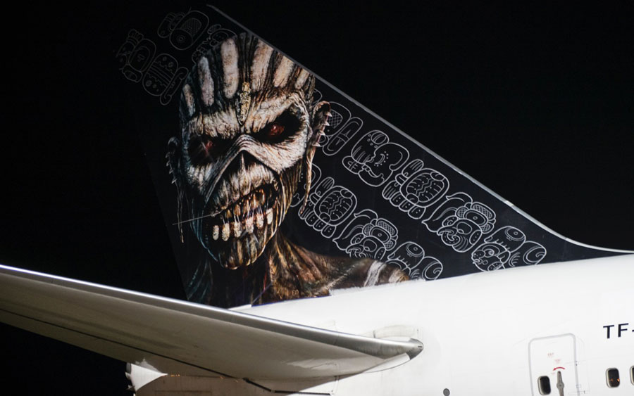 Iron Maiden graphic with Maya glyphs.