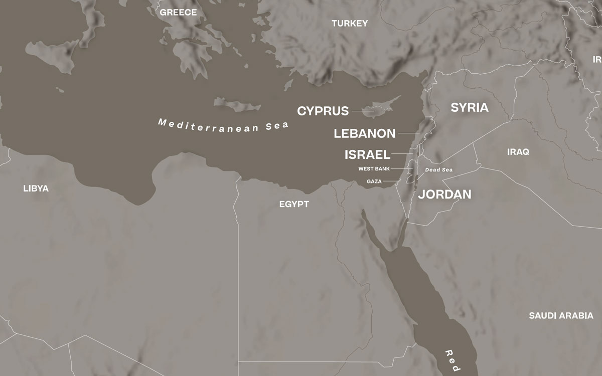 Map of the Eastern Mediterranean.